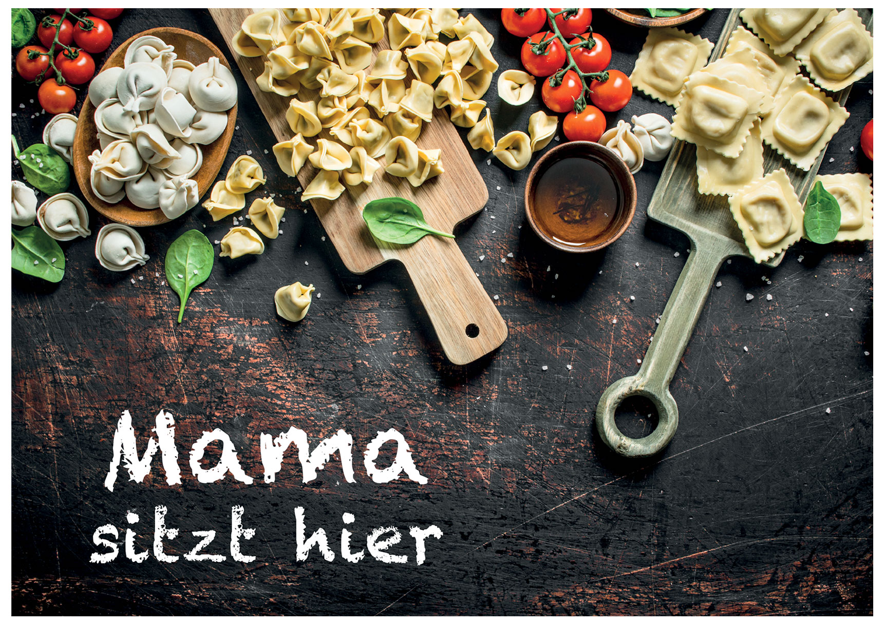 Pasta-Tischset. Mit deinen Namen. Laminiert. copy-shop-nuernberg.de